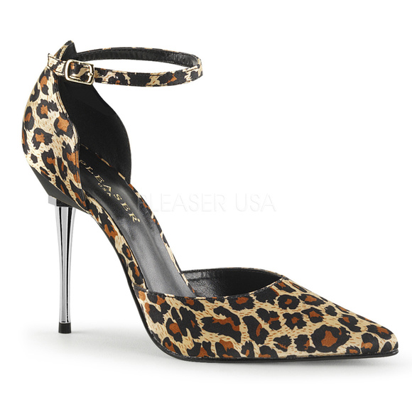Shoes - 4" Metal High Heel Pointy Stiletto Shoes Leopard